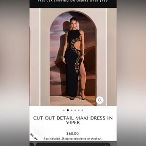 MURCI CUT OUT DETAIL MAXI DRESS IN VIPER